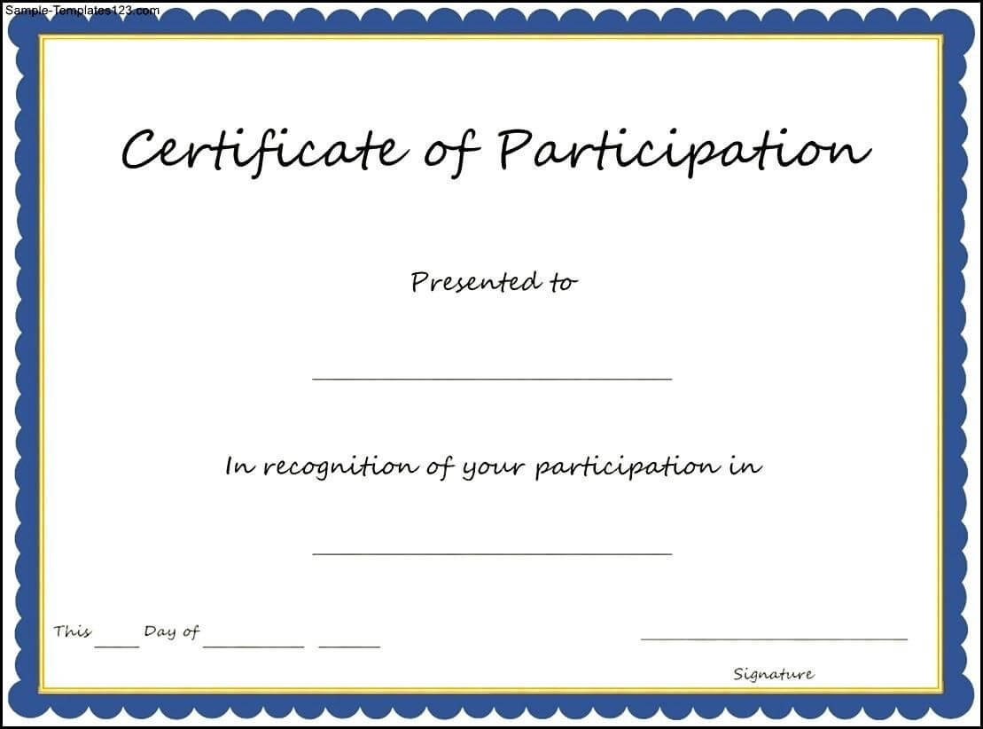 Pinangela Dziadzio On Certificates | Certificate Of With Certificate Of Participation Template Doc