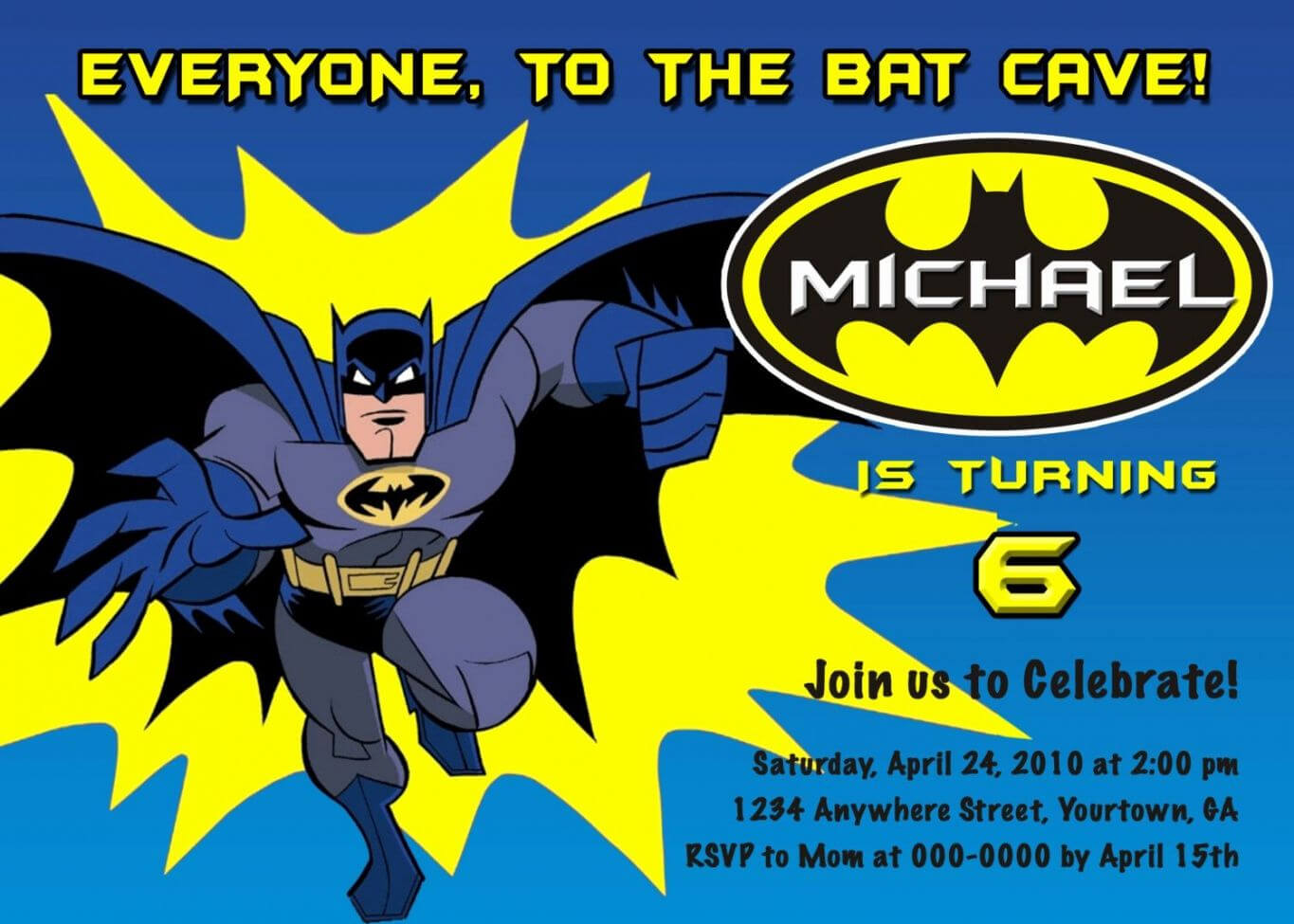 Pinanggunstore On Invitations Ideaspirelabladedesign Intended For Batman Birthday Card Template