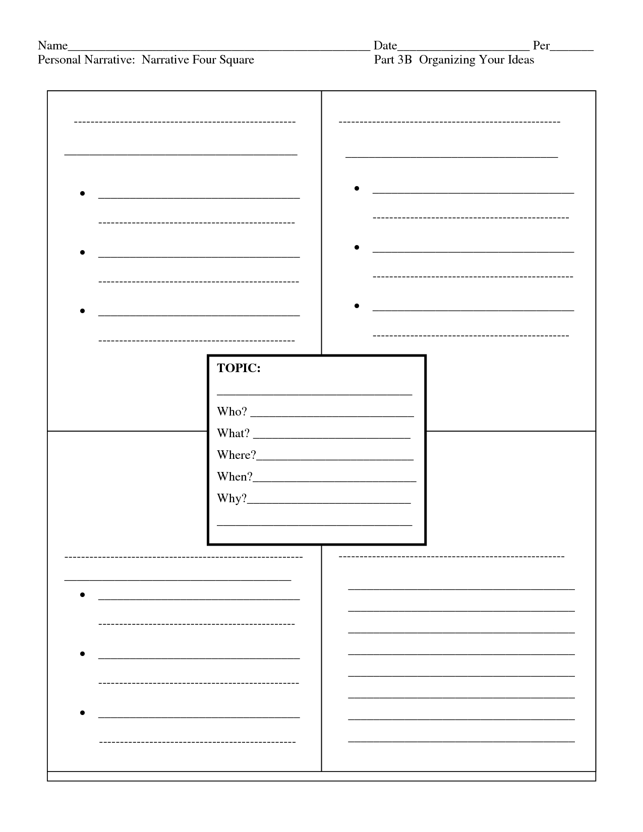 Pindevelopmental Coordination Disorder: One Step Forward Inside Blank Four Square Writing Template