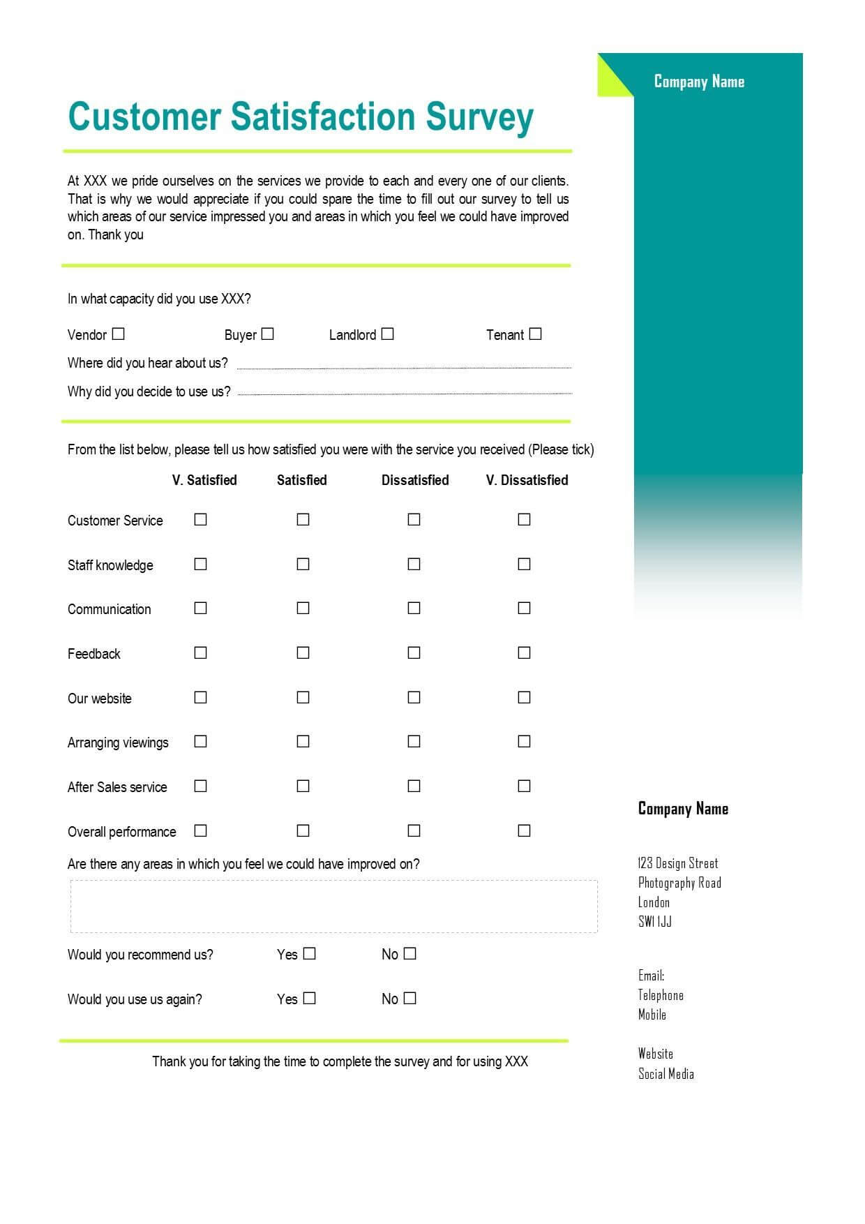 Pinibrahim Al Bahkali On Questionnaire Design | Customer In Customer Satisfaction Report Template