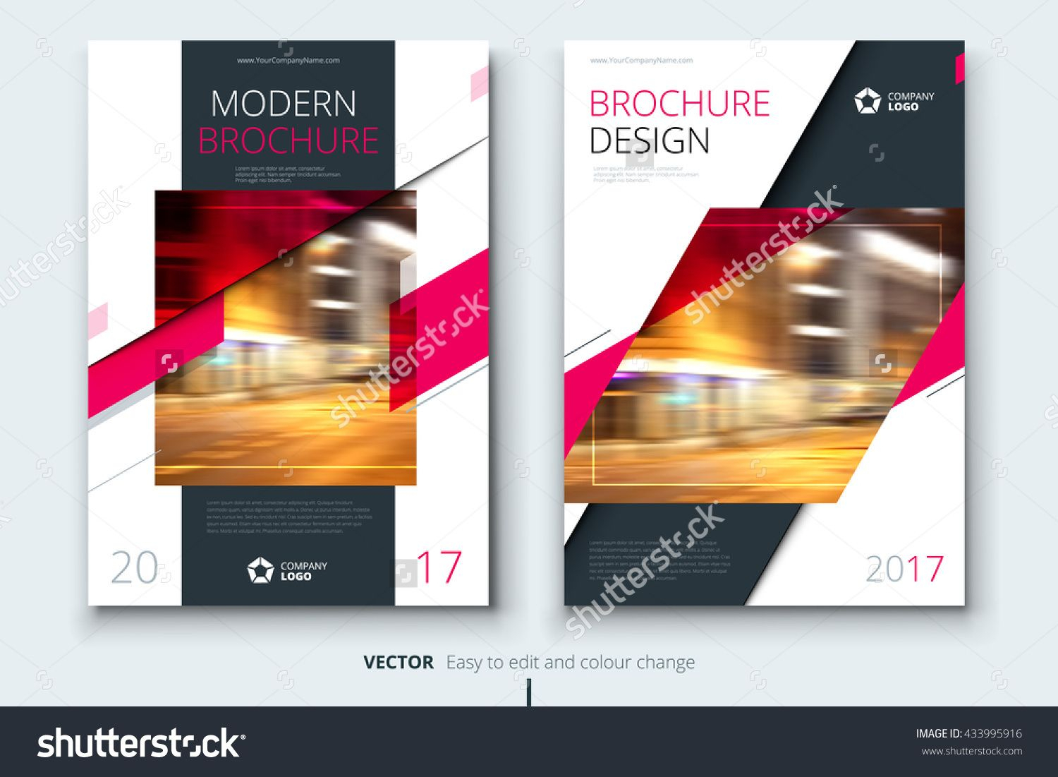 Pink Brochure Design, Modern Brochure Template, Brochures For E Brochure Design Templates