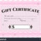 Pink Gift Certificate Template Stock Vector (Royalty Free Inside Pink Gift Certificate Template