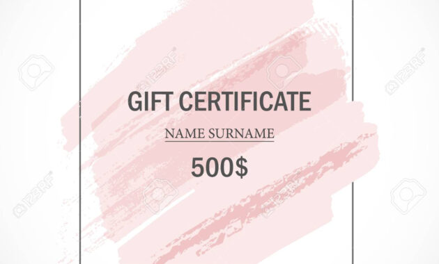 Pink Gift Certificate Template. with regard to Pink Gift Certificate Template
