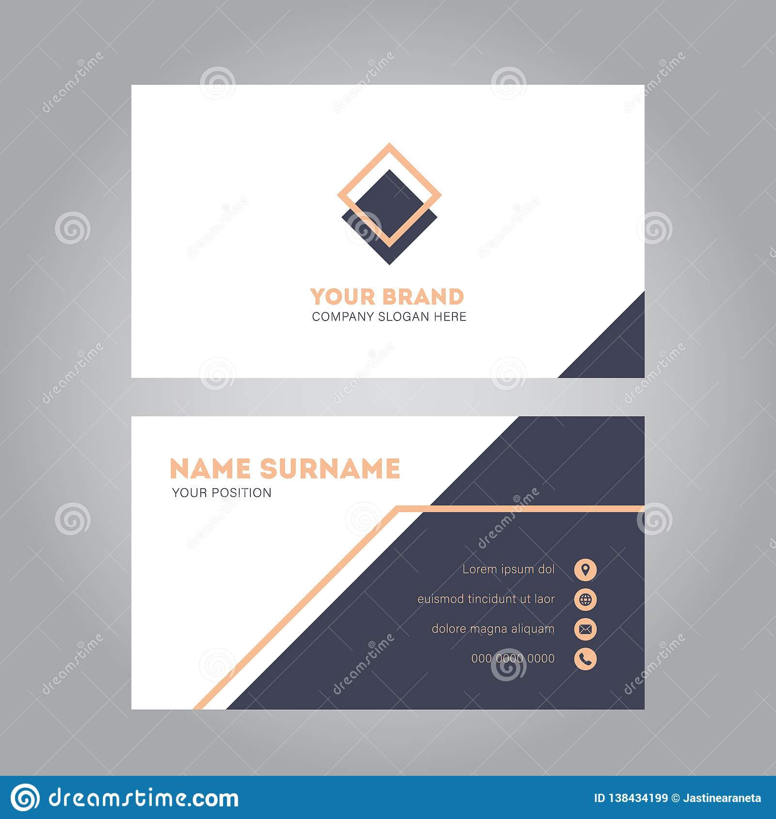 Pink Modern Business Card Design Template Stock Vector With Modern Business Card Design Templates