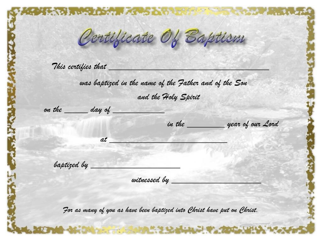 Pinselena Bing Perry On Certificates | Certificate Throughout Christian Baptism Certificate Template