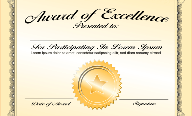 Pinterest throughout Award Of Excellence Certificate Template