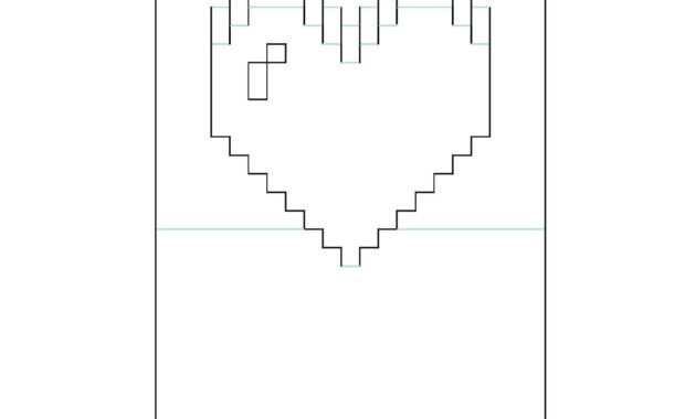 Pixel Heart Pop Up Card | Pop Up Card Templates, Heart Pop in Pixel Heart Pop Up Card Template