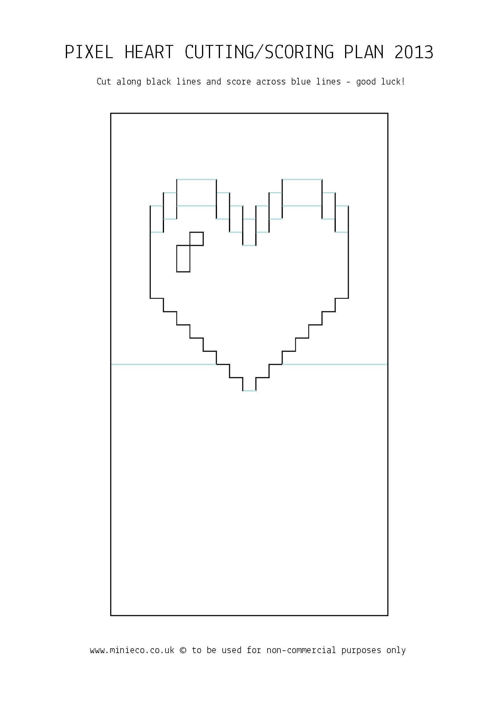 Pixel Heart Pop Up Card | Pop Up Card Templates, Heart Pop Within Pop Out Heart Card Template