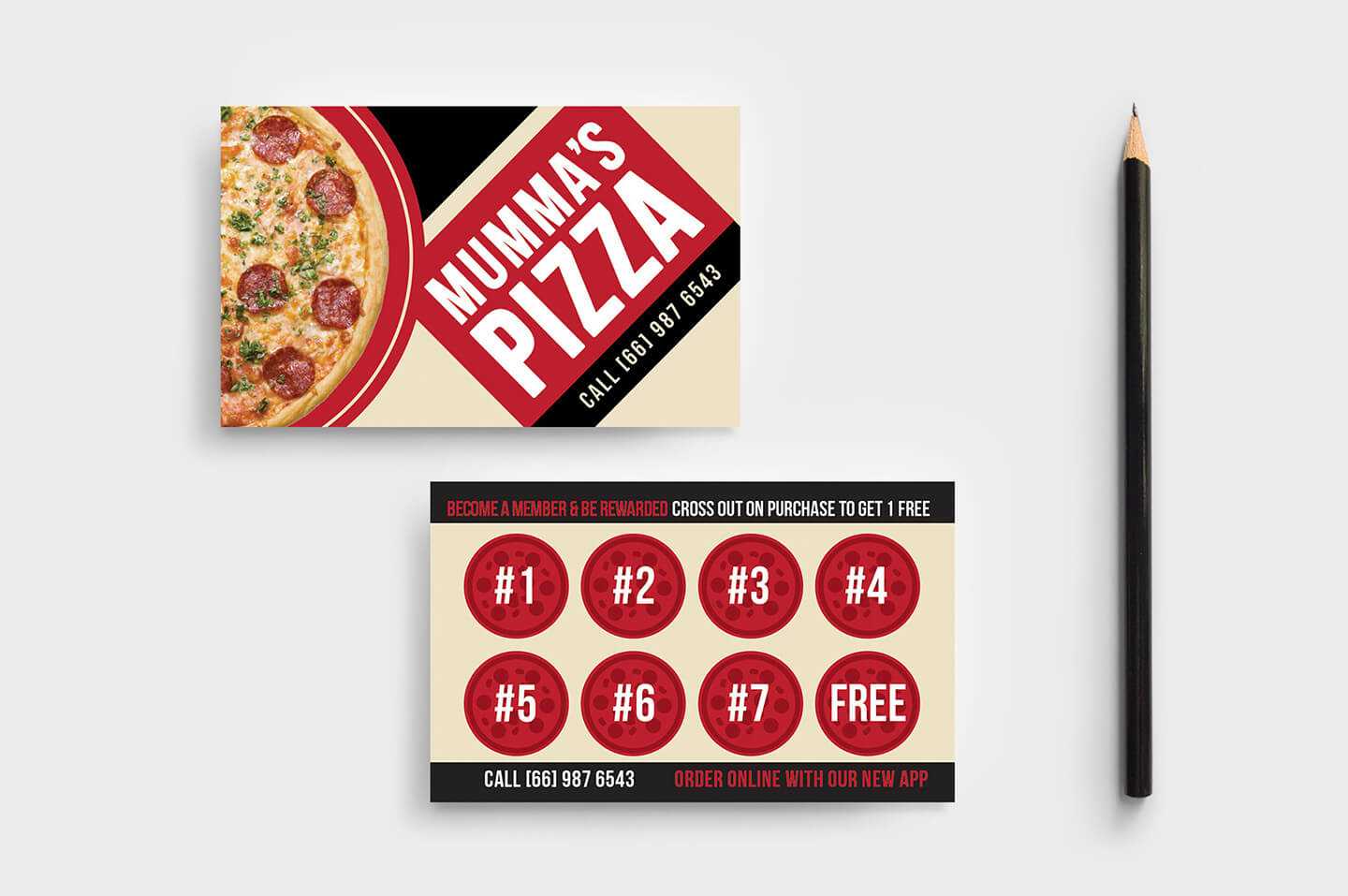 Pizza Restaurant Loyalty Card Template In Psd, Ai & Vector Intended For Customer Loyalty Card Template Free