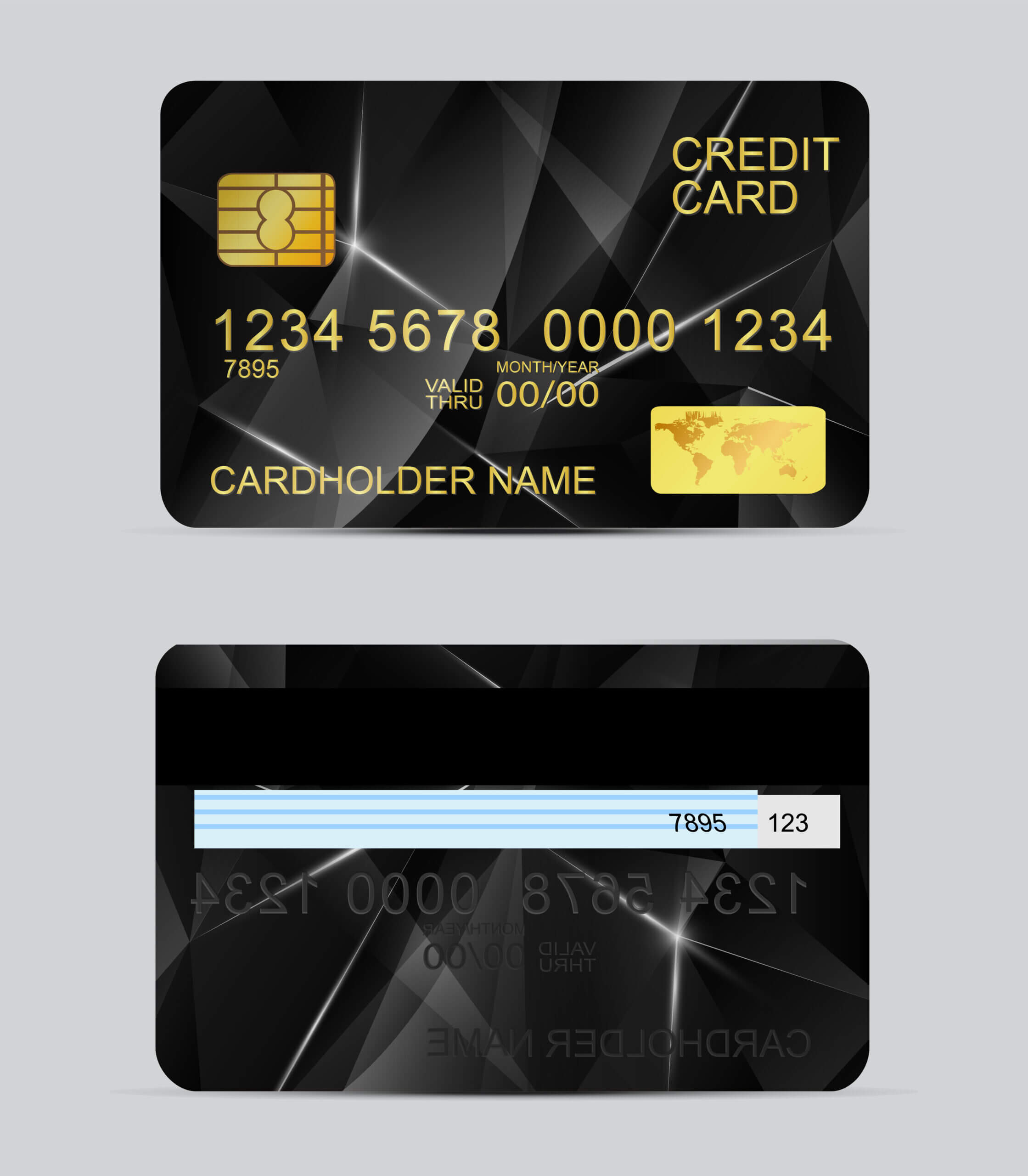 Polygon Texture Realistic Credit Cards Templates - Download Within Credit Card Templates For Sale