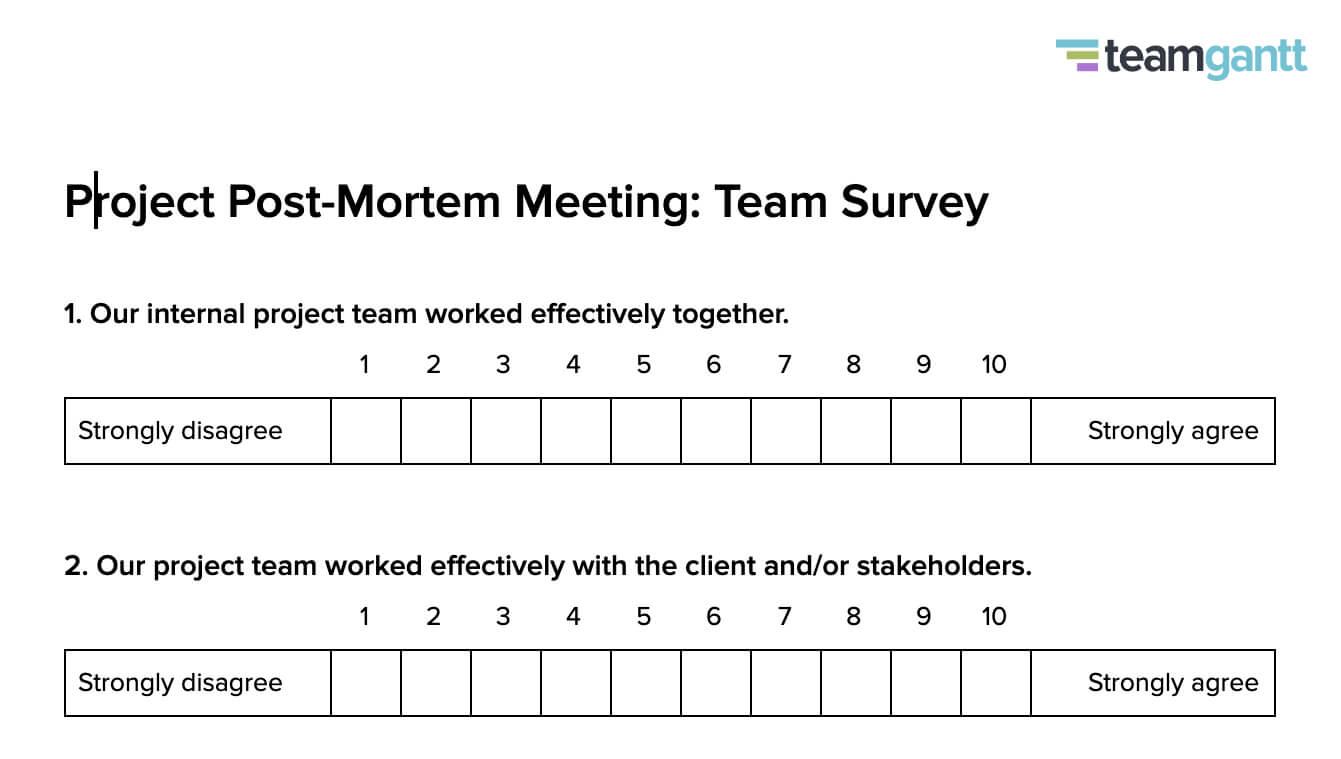 Post Mortem Meeting Template And Tips | Teamgantt For Post Project Report Template