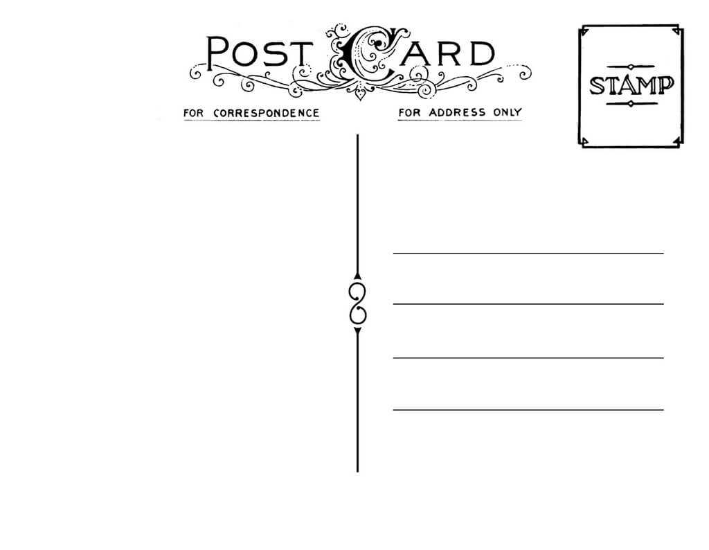 Postcardpedia: Free Printable Postcard Templates Regarding Free Blank Postcard Template For Word