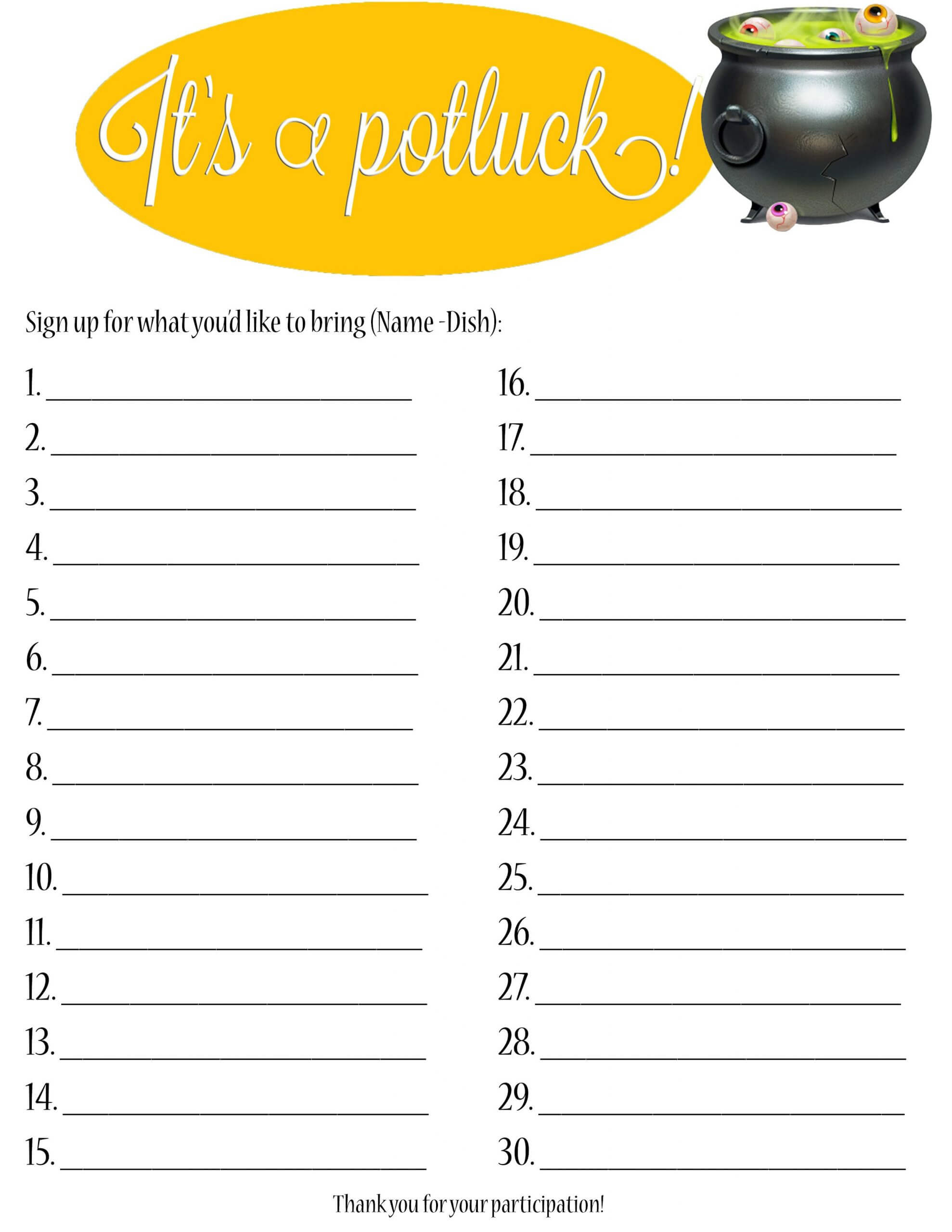 Potluck Signup Sheet Template Word Best Sign Up Sheets For Intended For Potluck Signup Sheet Template Word