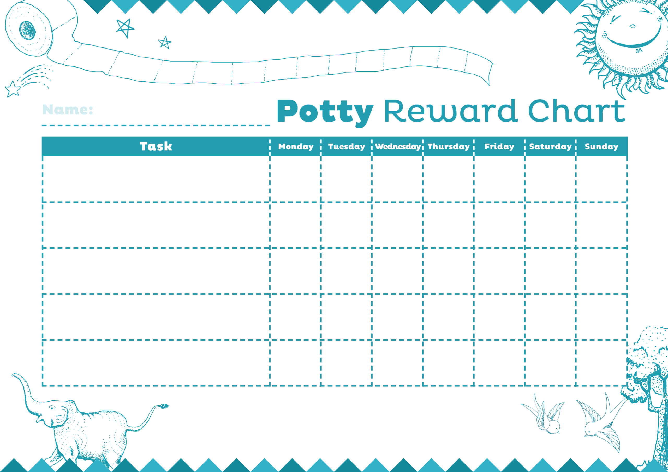 Potty Reward Charts Template | Activity Shelter Pertaining To Blank Reward Chart Template