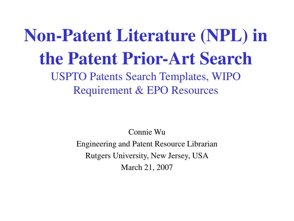 Ppt – Connie Wu Engineering And Patent Resource Librarian With Regard To Rutgers Powerpoint Template