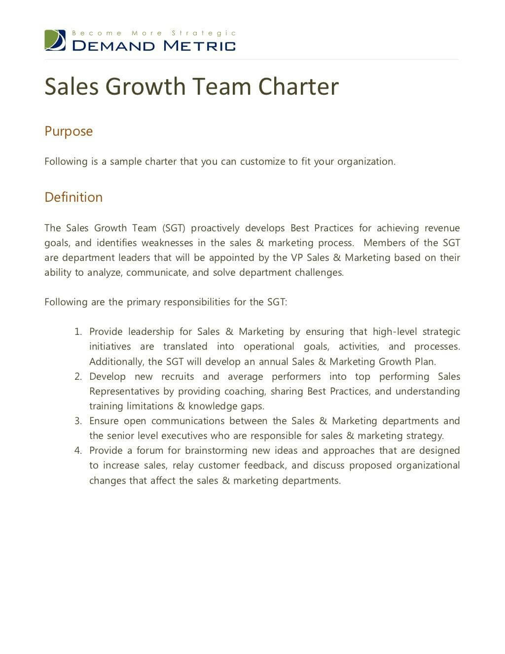 Ppt – Sales Growth Team Charter Powerpoint Presentation – Id Throughout Team Charter Template Powerpoint