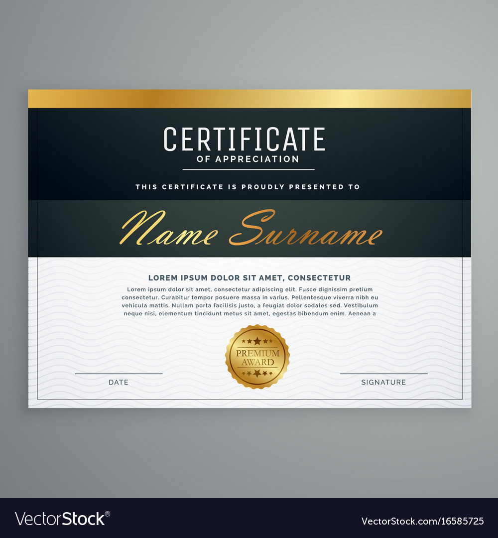 Premium Certificate Design Diploma Award Template Inside Award Certificate Design Template