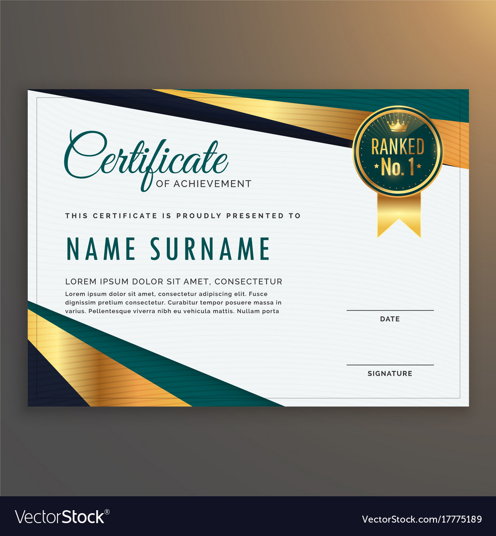 Premium Modern Certificate Template Design With Regard To Design A Certificate Template