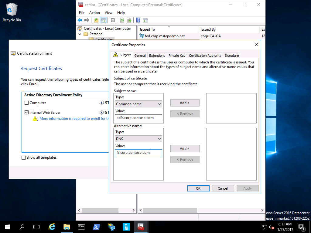 Prepare & Deploy Windows Ad Fs Certificate Trust (Windows Regarding Domain Controller Certificate Template