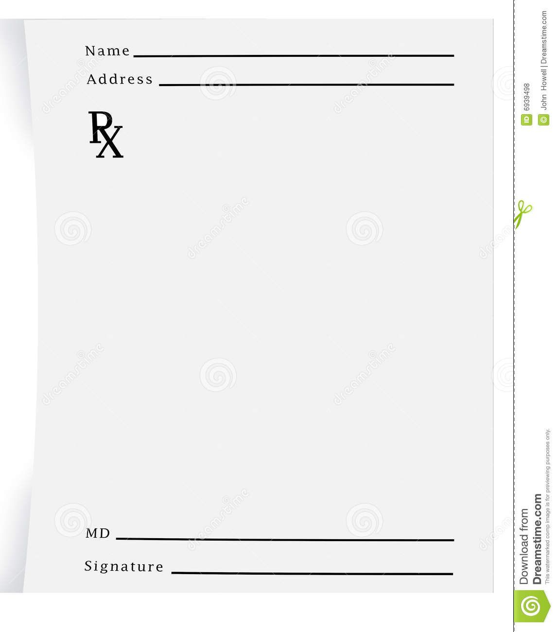 Prescription Pad Blank - Download From Over 27 Million High Throughout Blank Prescription Form Template