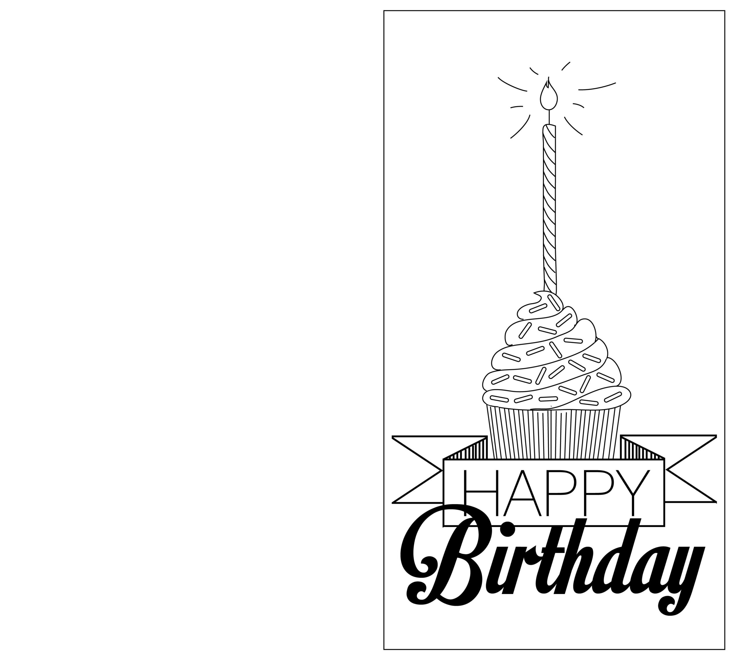 Print Out Black And White Birthday Cards | Birthday Card Throughout Foldable Birthday Card Template