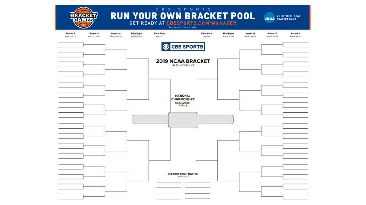 Print Seeded March Madness Bracket For The Ncaa Tournament For Blank March Madness Bracket Template