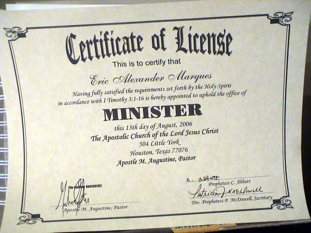 Printable 24 Images Of Printable Ministry Certificate Pertaining To Certificate Of License Template