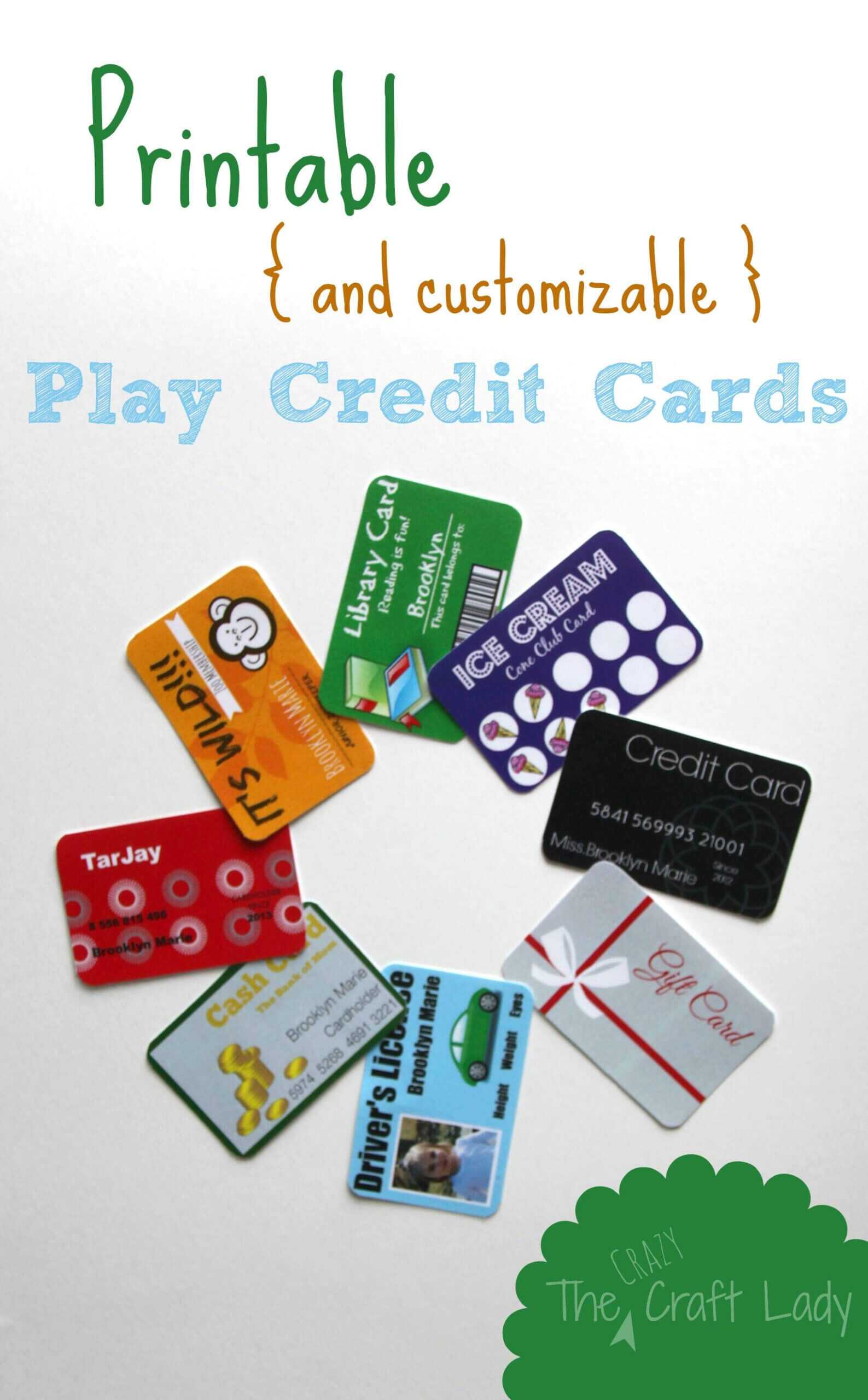 Printable (And Customizable) Play Credit Cards | Card Games In Credit Card Template For Kids