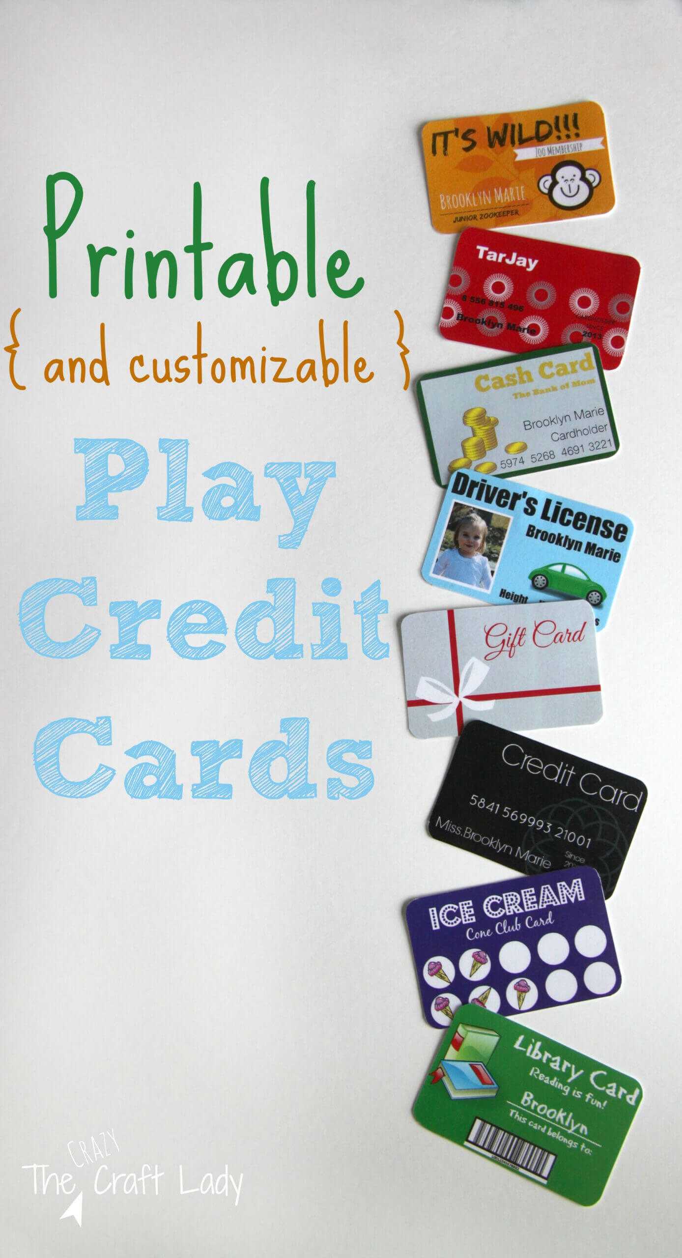 Printable (And Customizable) Play Credit Cards | Pretend Within Credit Card Template For Kids