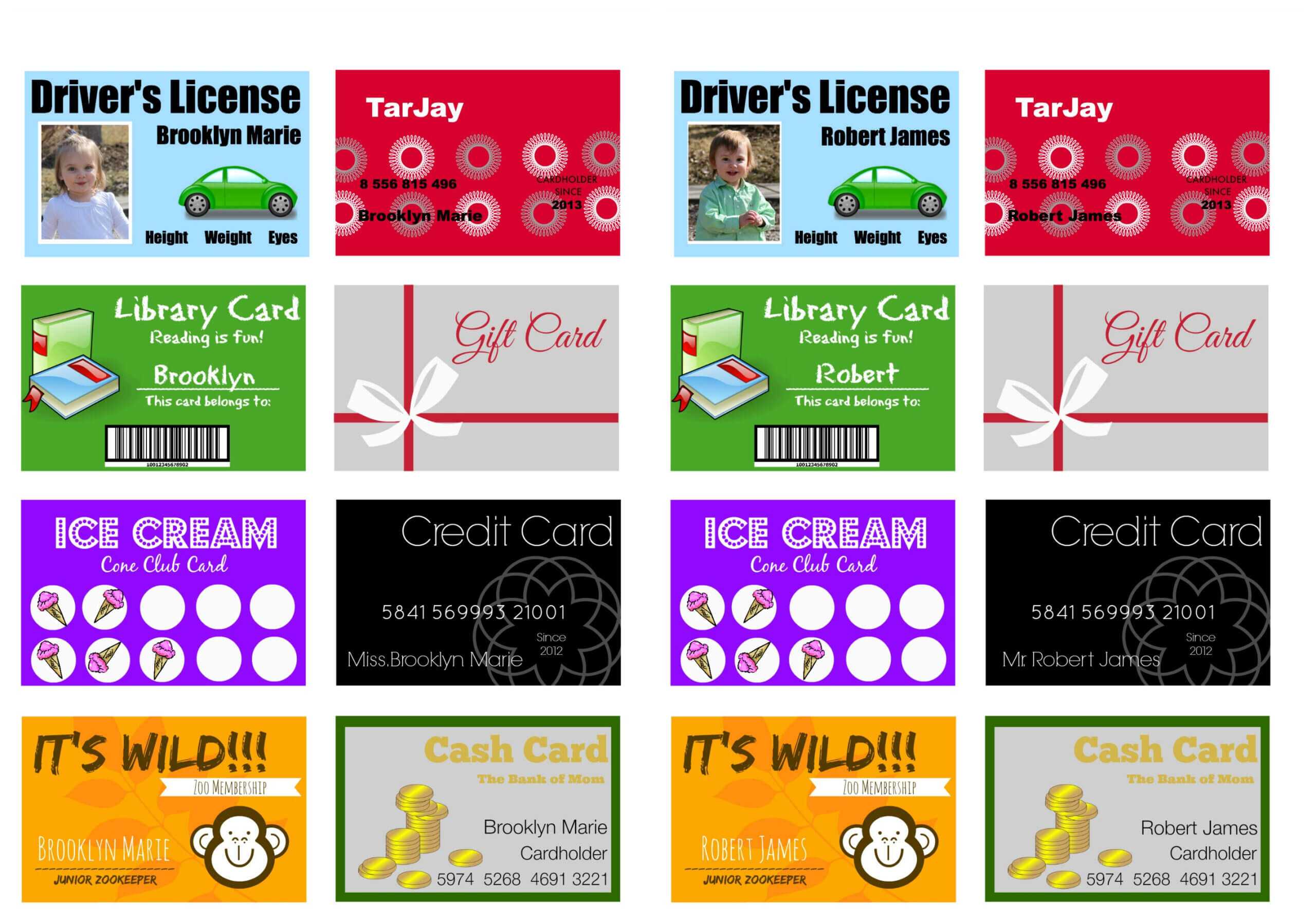 Printable (And Customizable) Play Credit Cards – The Crazy For Credit Card Template For Kids