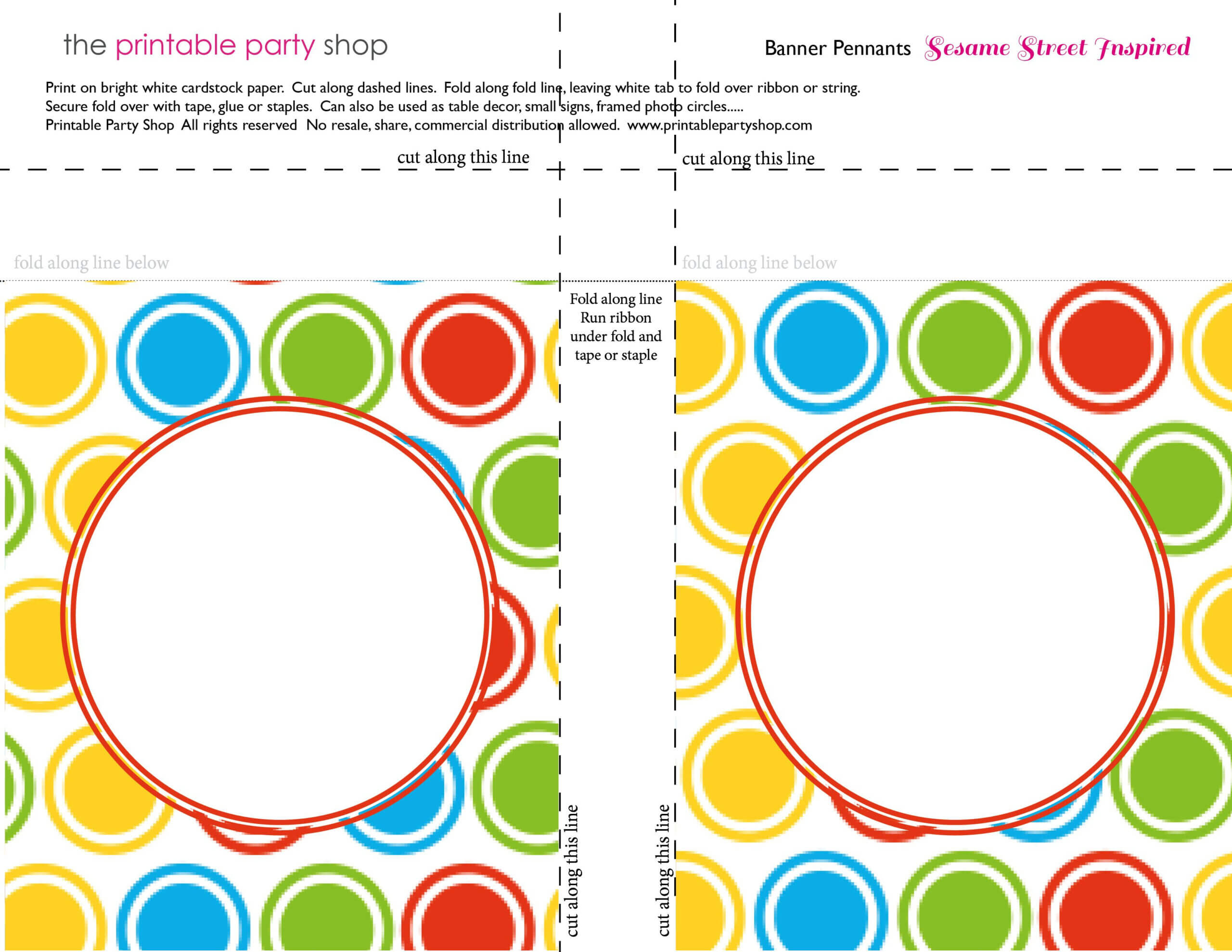 Printable Banners Templates Free | Banner Squares Big Dots Throughout Sesame Street Banner Template