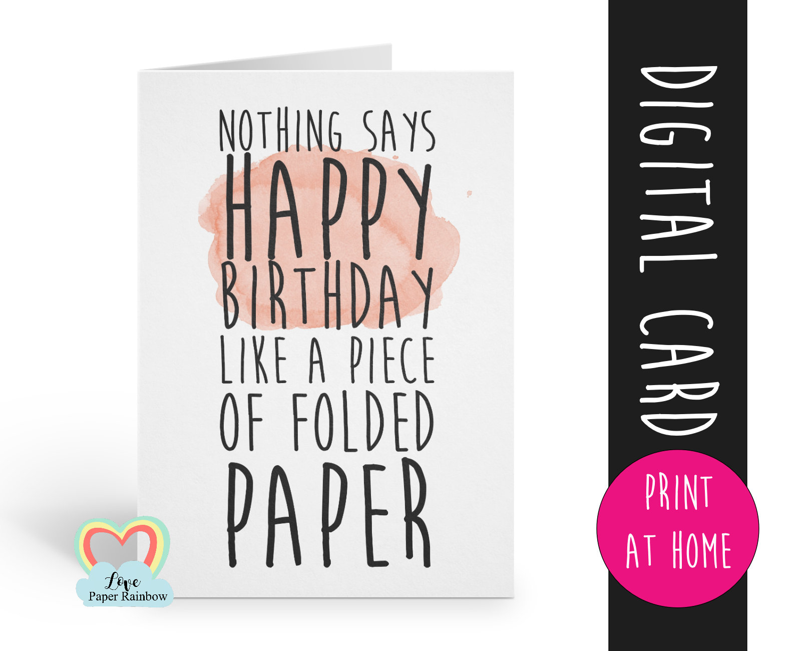Printable Birthday Card Template Funny Birthday Card Instant Regarding Foldable Birthday Card Template