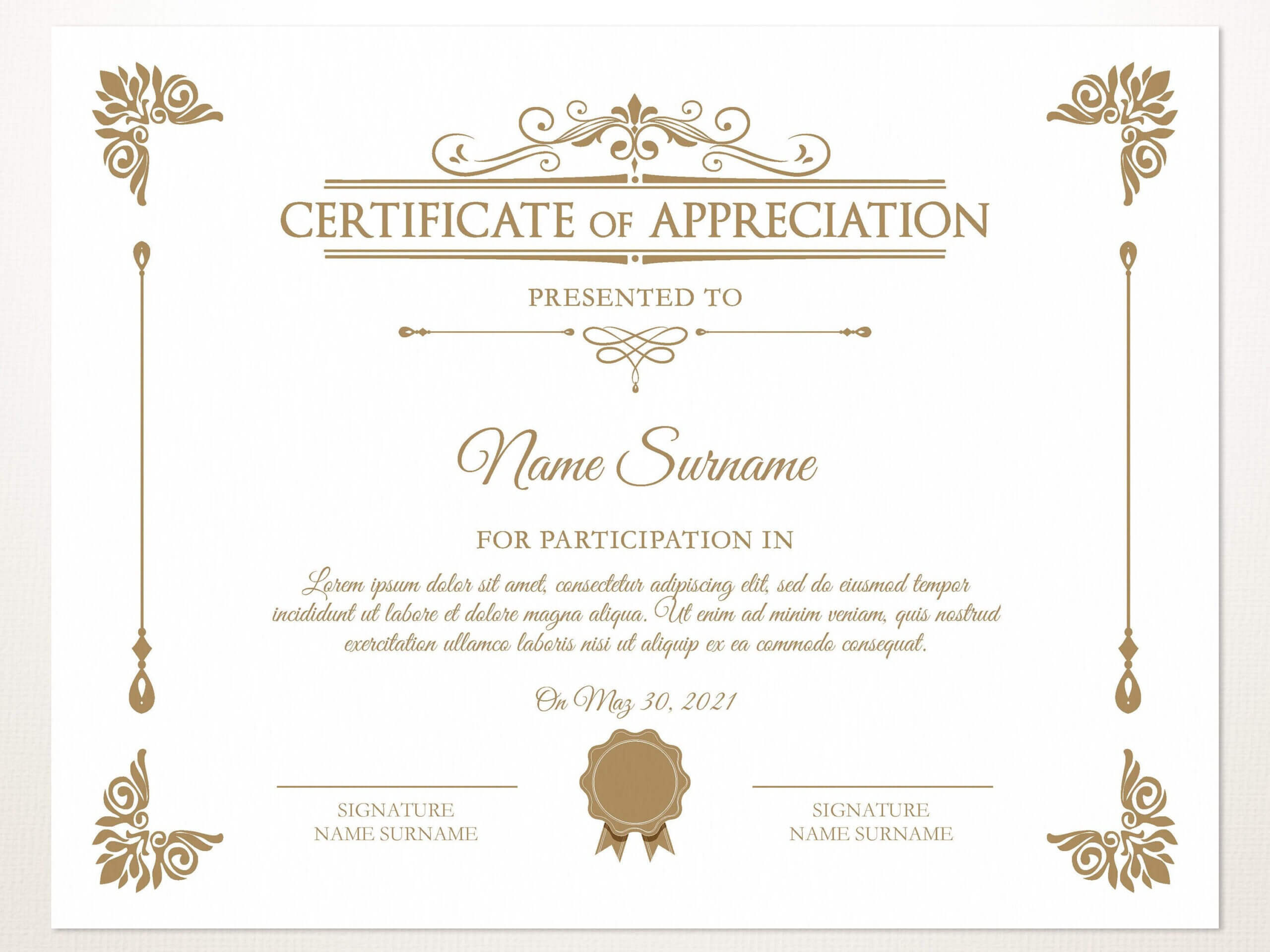 Printable Certificate Of Appreciation, Certificate Template Pertaining To Retirement Certificate Template
