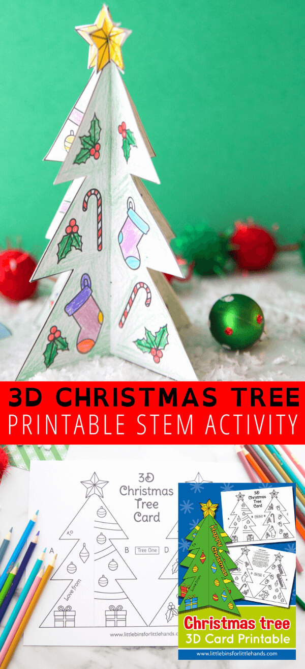 Printable Christmas Tree Template | Little Bins For Little Hands Pertaining To 3D Christmas Tree Card Template