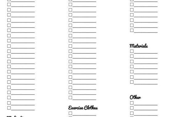 Printable Diagram Printable-Blank-Packing-List-1 Printable for Blank Packing List Template