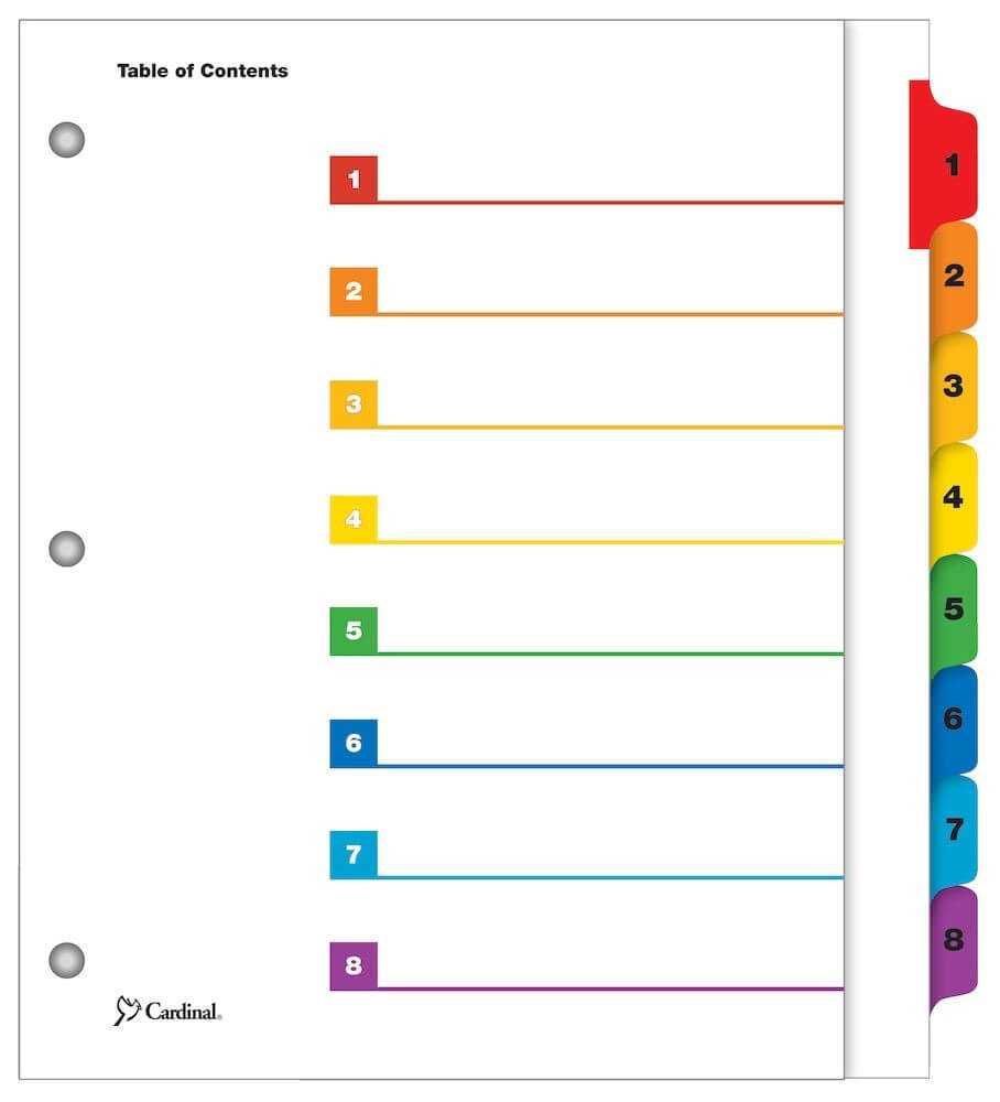 Printable Divider Tabs Template That Are Stupendous For 8 Tab Divider Template Word