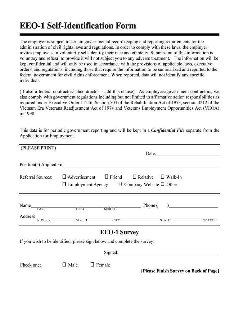 Printable Eeo 1 Form – Fill Online, Printable, Fillable Intended For Eeo 1 Report Template