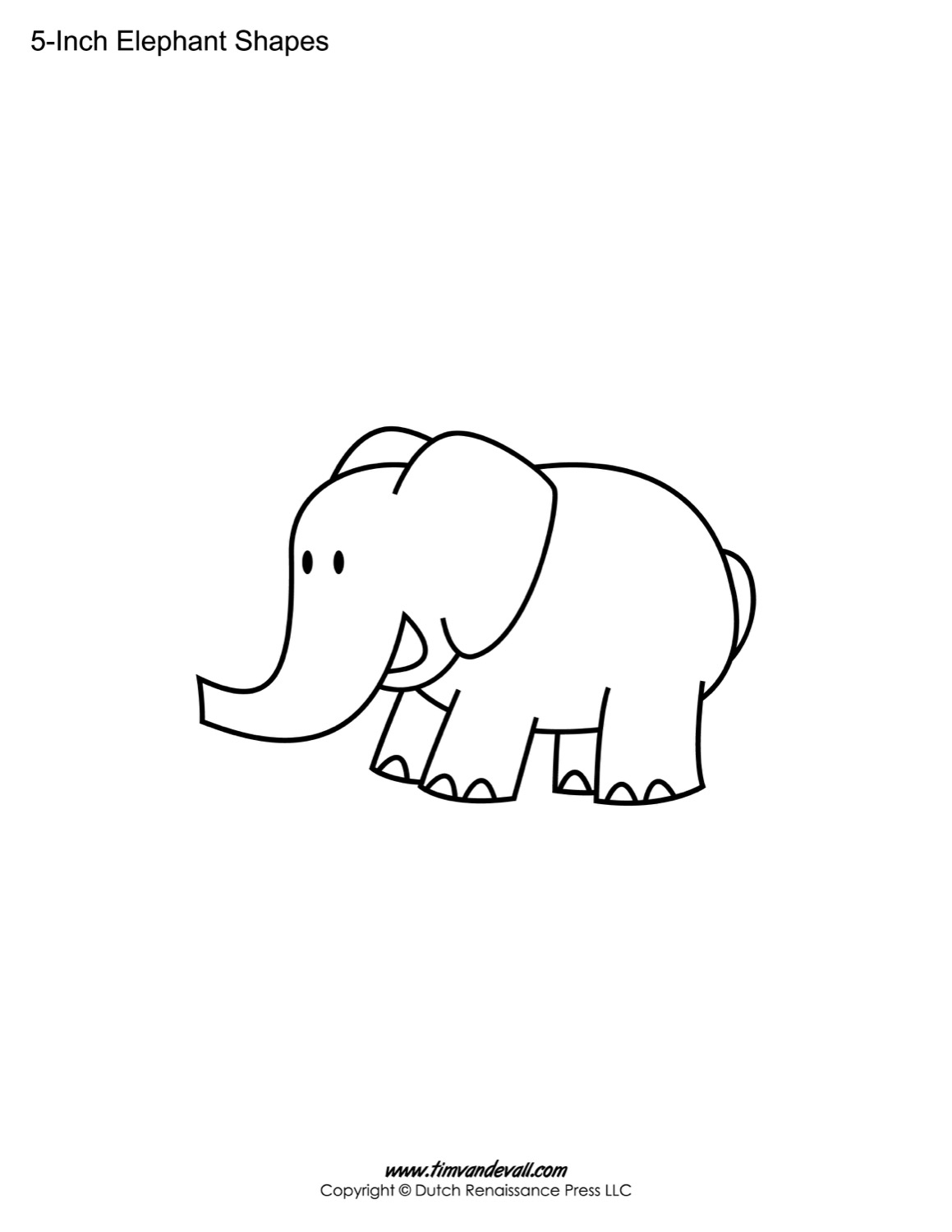 Printable Elephant Templates / Elephant Shapes For Kids With Regard To Blank Elephant Template