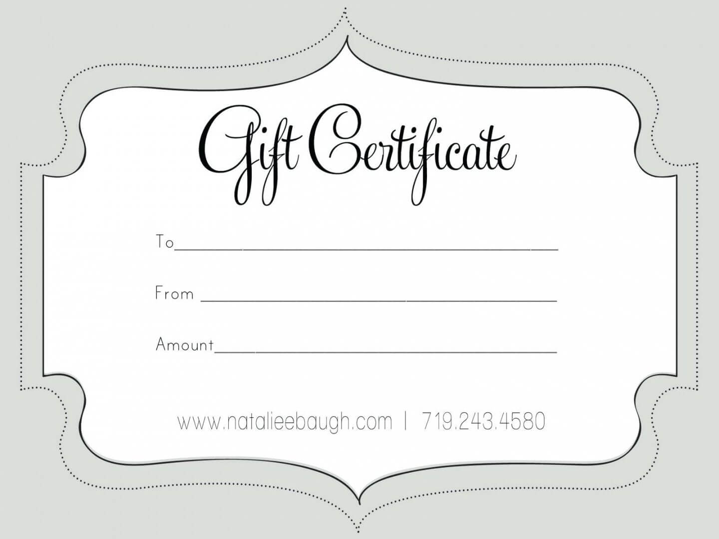 Printable Fillable Gift Certificate Template Custom Intended For Custom Gift Certificate Template