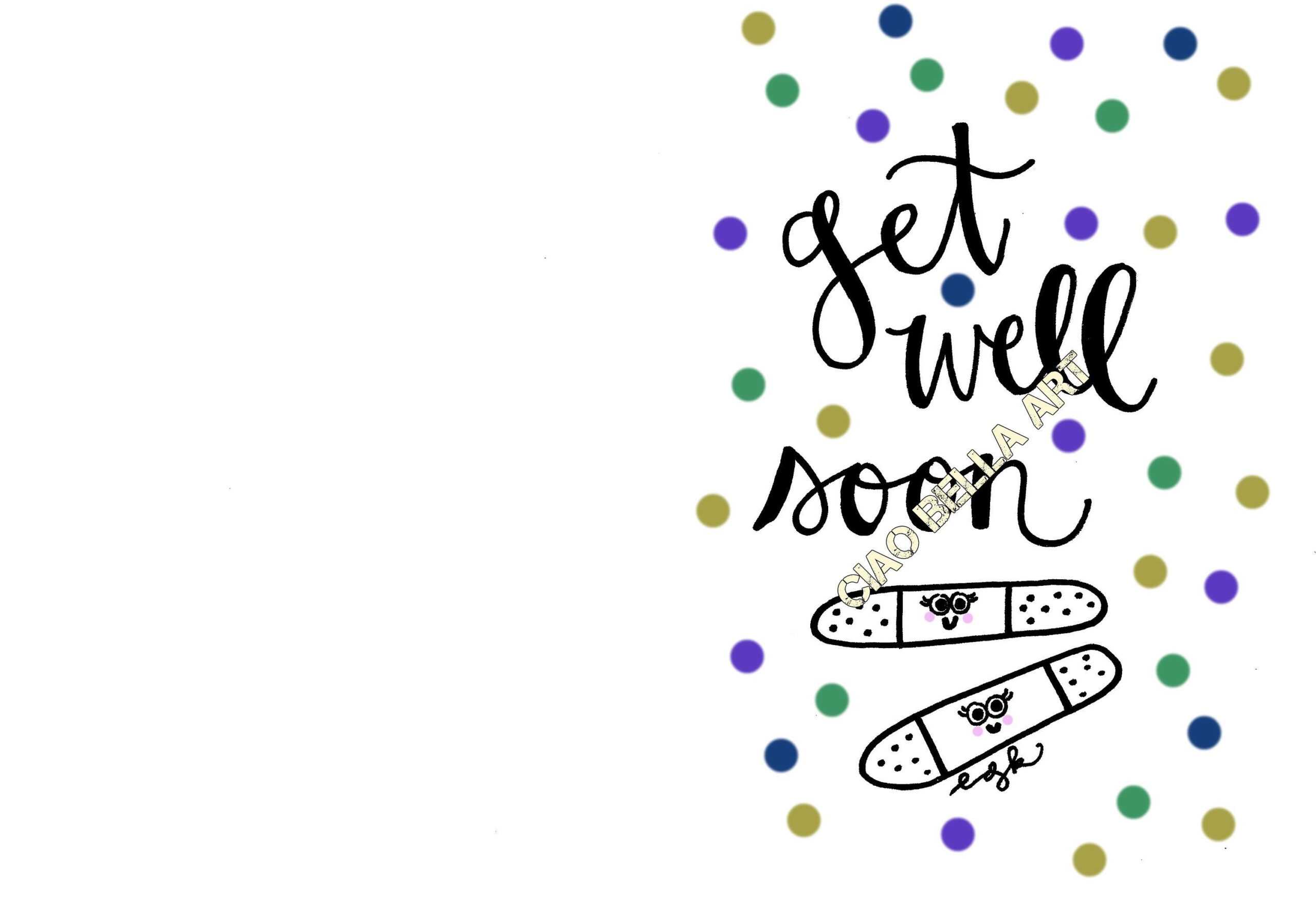 Printable Hand Lettered Get Well Soon Card | Hand Lettering Within Get Well Soon Card Template