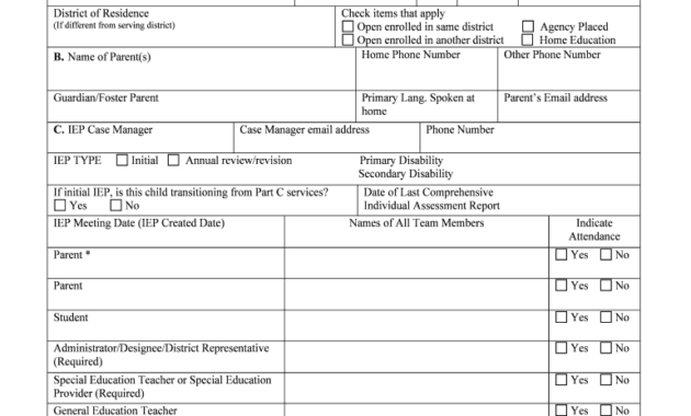 Printable Iep Templates - Fill Online, Printable, Fillable regarding Blank Iep Template