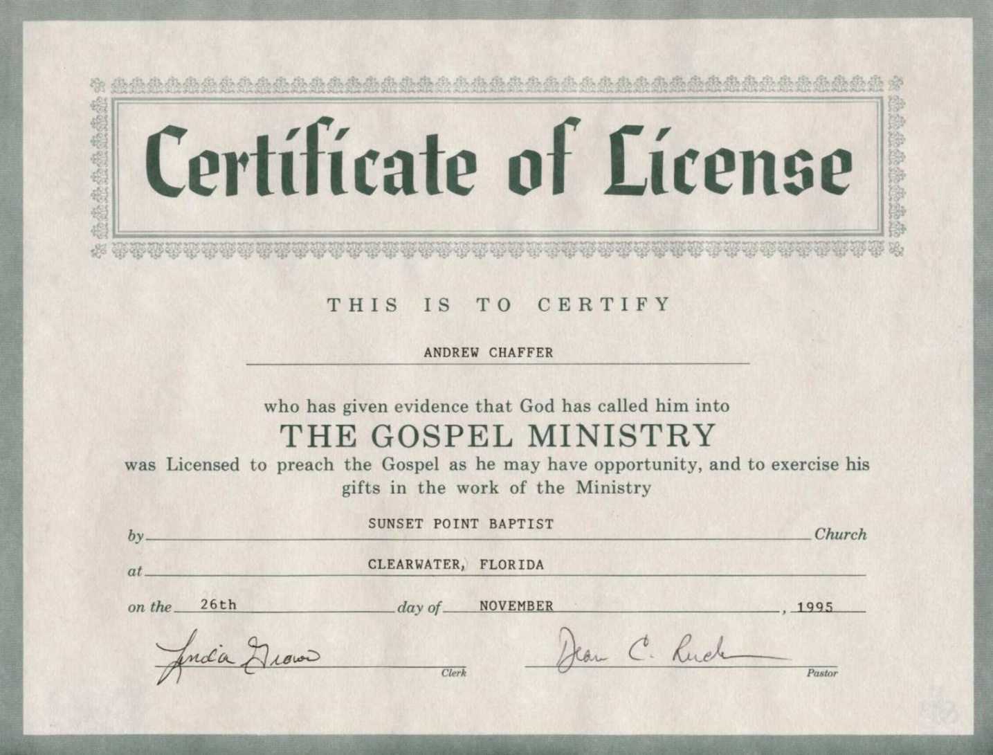 Printable Ordination Certificate Pdf Regular Deacon Within Certificate Of License Template