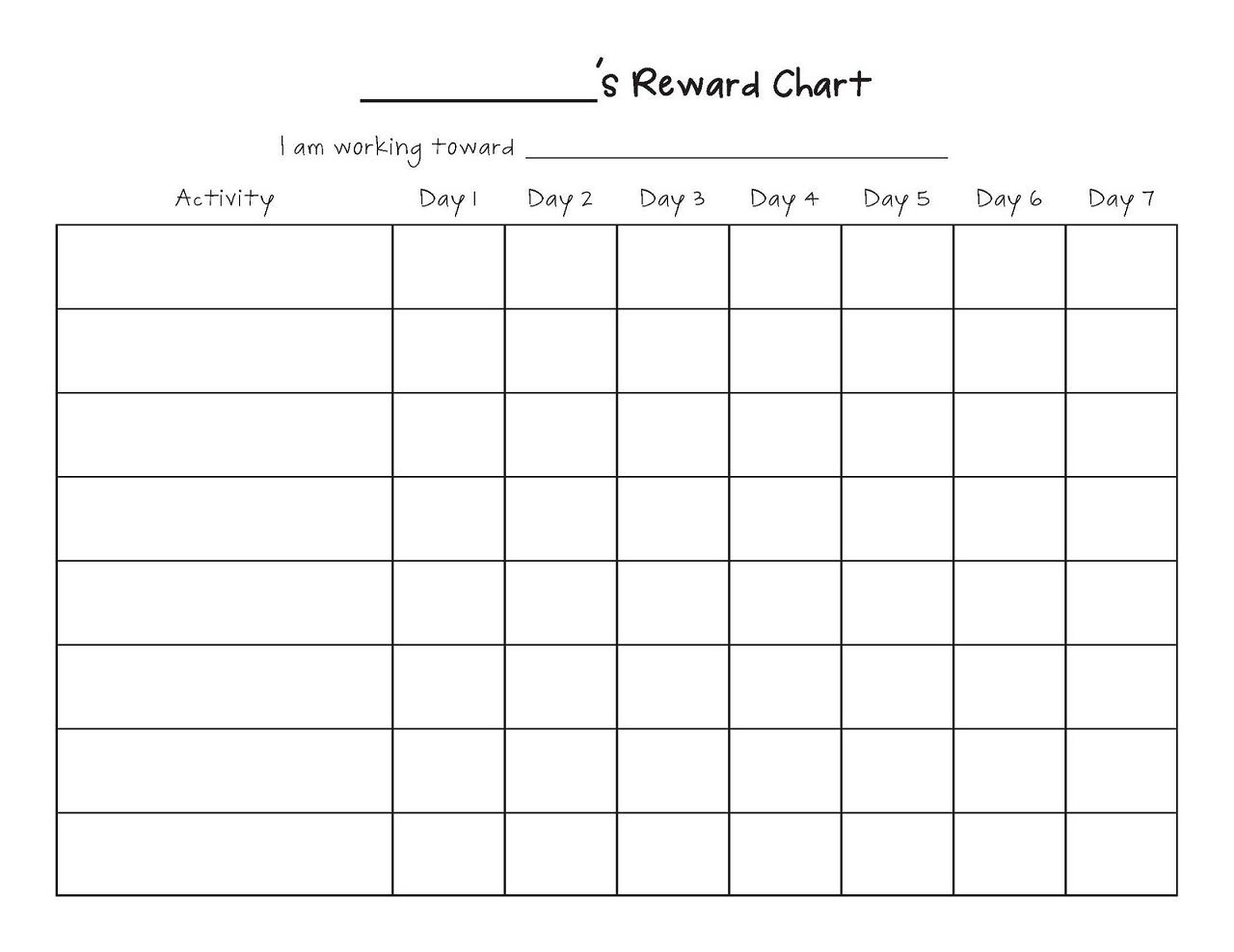 Printable Reward Chart Template | Reward Chart Template Within Reward Chart Template Word