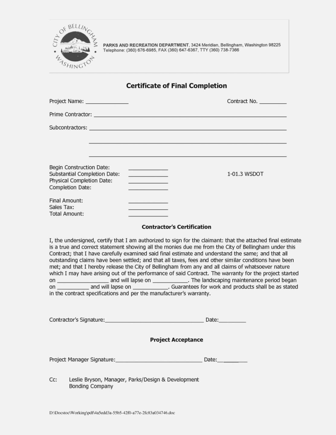 Printable Roofing Certificate Of Completion Template With Regard To Roof Certification Template