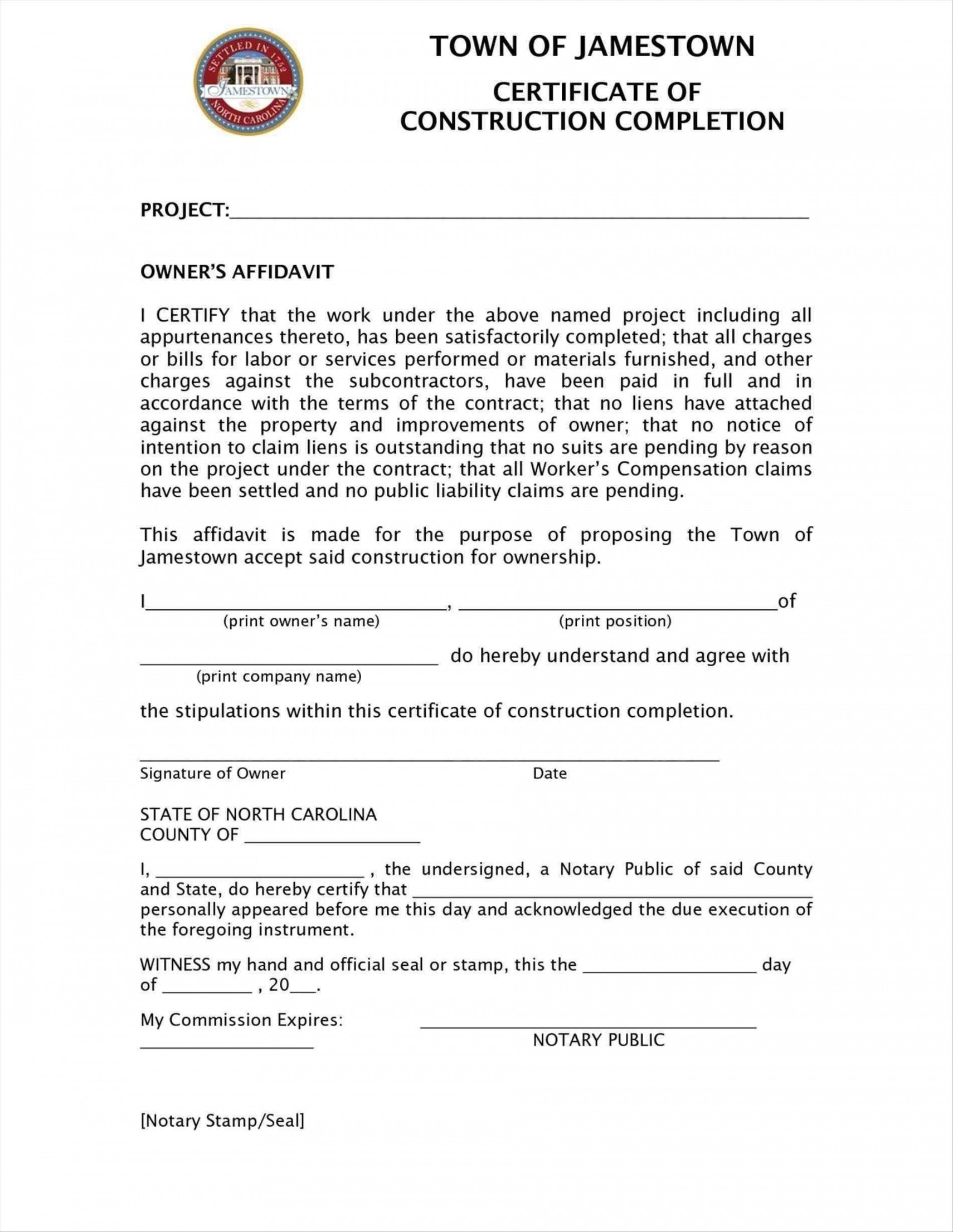 Printable Sample Certificate Of Completion Template In Certificate Template For Project Completion