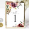 Printable Table Number Cards, Fall Florals, Boho Floral With Regard To Table Number Cards Template