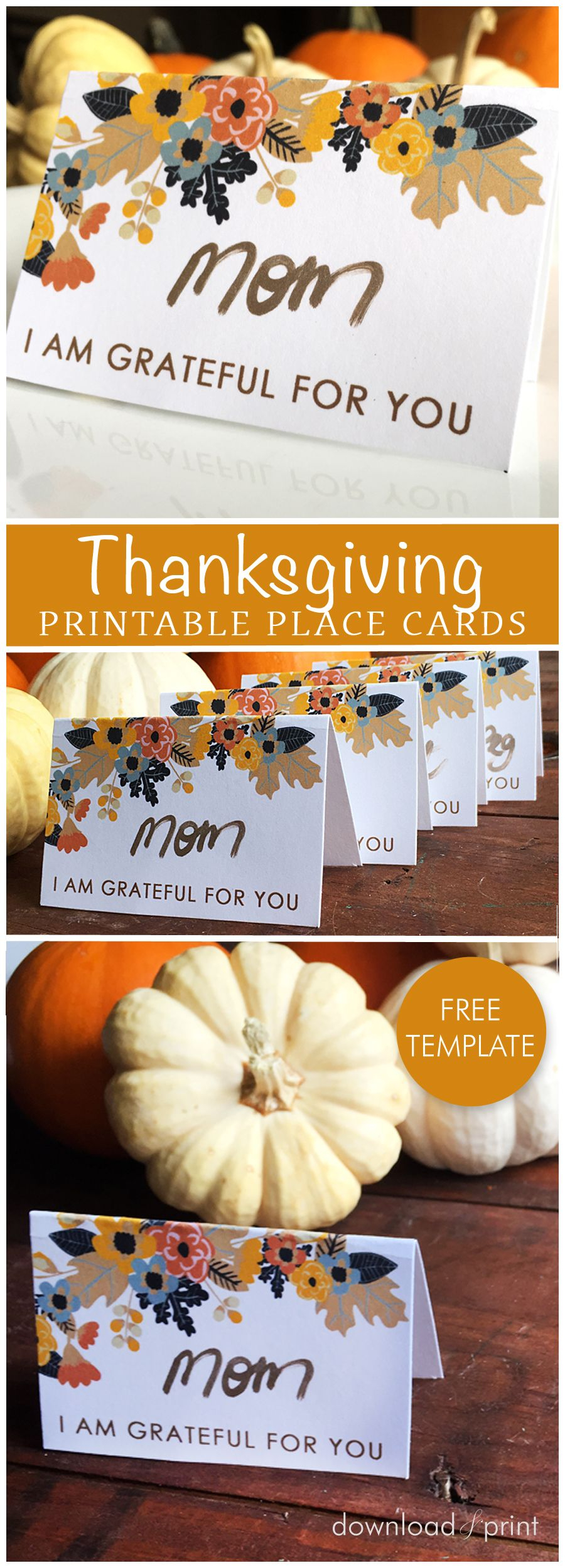 Printable Thanksgiving Place Card | Thanksgiving Place Cards Pertaining To Thanksgiving Place Cards Template