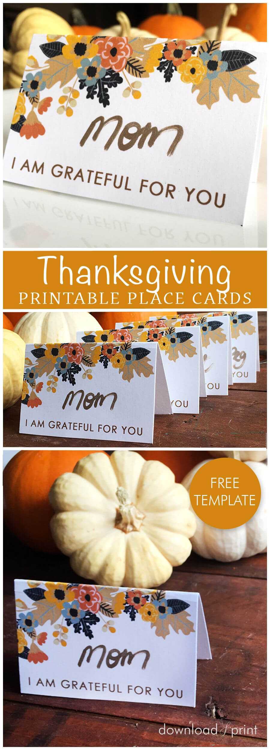 Printable Thanksgiving Place Card | Thanksgiving Place Cards Throughout Thanksgiving Place Card Templates