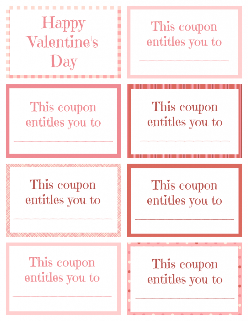 Printable Valentine Coupon Book For Kids | Coupon Template For Blank Coupon Template Printable