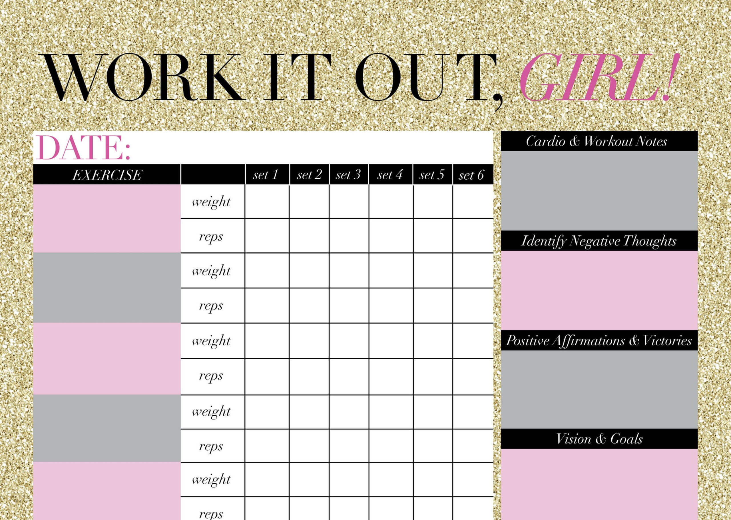 Printable Workout Schedule – Zimer.bwong.co Within Blank Workout Schedule Template